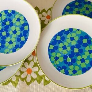 GREEN SALE 🍀 Vintage 60s mod melamine snack plates